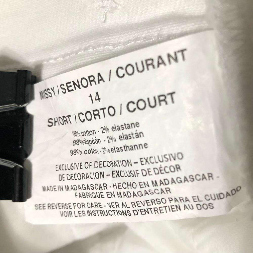 Gloria Vanderbilt Amanda White Straight Jeans Size 14 Short Classic Rise - Picture 7 of 8